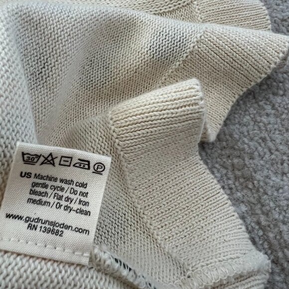 Gudrun Sjoden Cotton Polka Dot Cardigan Sweater L - Picture 10 of 10